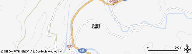 熊本県美里町（下益城郡）岩野周辺の地図