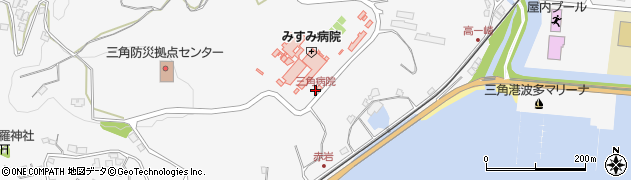 三角病院周辺の地図