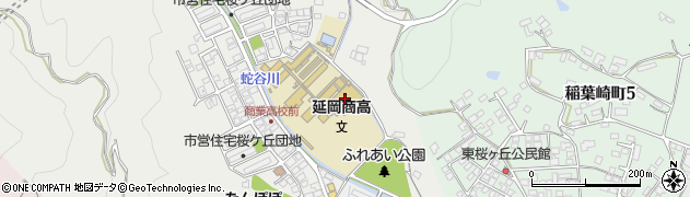 延岡商業高校周辺の地図