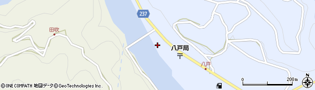 宮崎県日之影町（西臼杵郡）七折（八戸）周辺の地図
