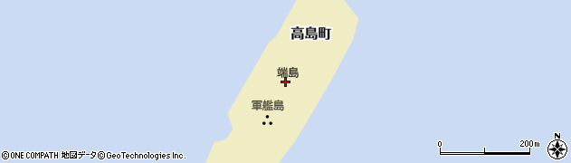 端島炭坑周辺の地図