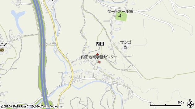 〒869-0522 熊本県宇城市松橋町内田の地図