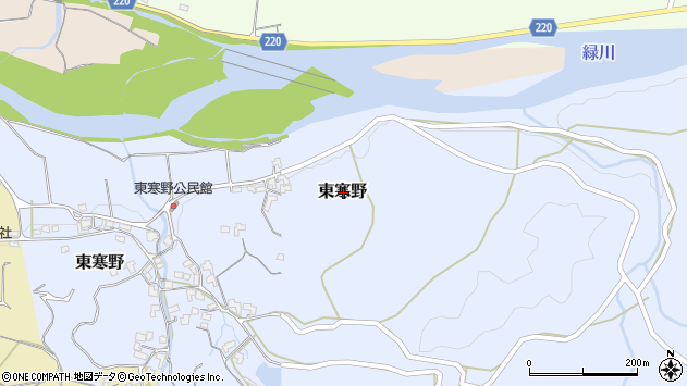 〒861-4608 熊本県上益城郡甲佐町東寒野の地図