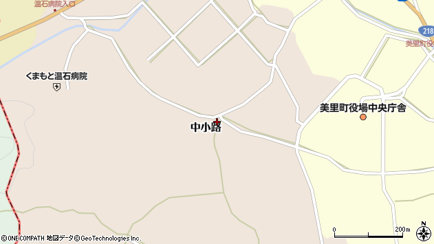 〒861-4407 熊本県下益城郡美里町中小路の地図