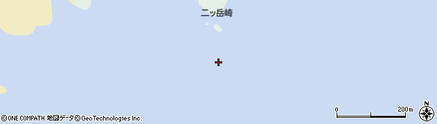 二ッ岳崎周辺の地図