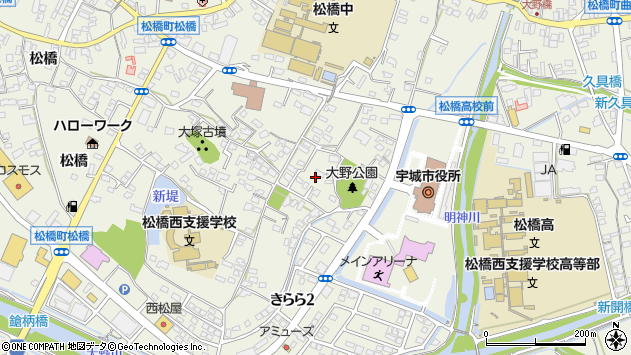 〒869-0531 熊本県宇城市松橋町大野の地図