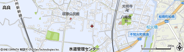 熊本県宇城市不知火町高良277周辺の地図
