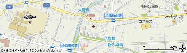 熊本県宇城市松橋町曲野17周辺の地図
