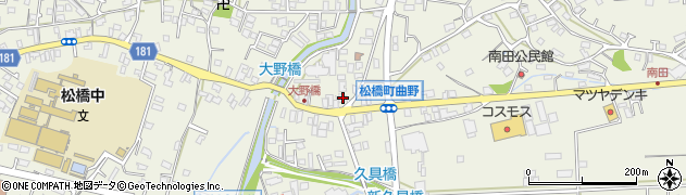 熊本県宇城市松橋町曲野25周辺の地図