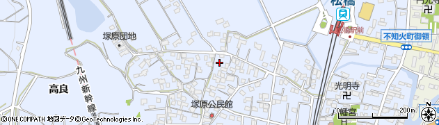 熊本県宇城市不知火町高良182周辺の地図