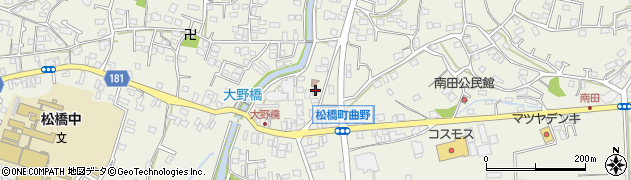 熊本県宇城市松橋町曲野39周辺の地図