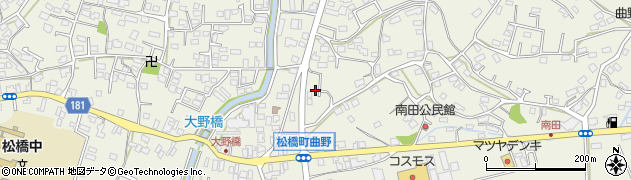 熊本県宇城市松橋町曲野2433周辺の地図