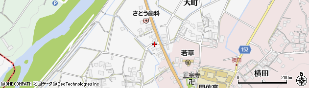 熊本県上益城郡甲佐町大町周辺の地図