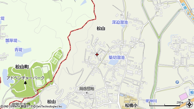 〒869-0501 熊本県宇城市松橋町松山の地図