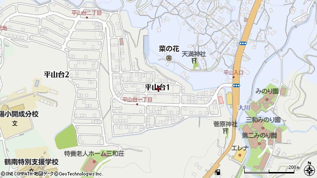 〒850-0996 長崎県長崎市平山台の地図