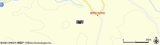 熊本県山都町（上益城郡）鎌野周辺の地図
