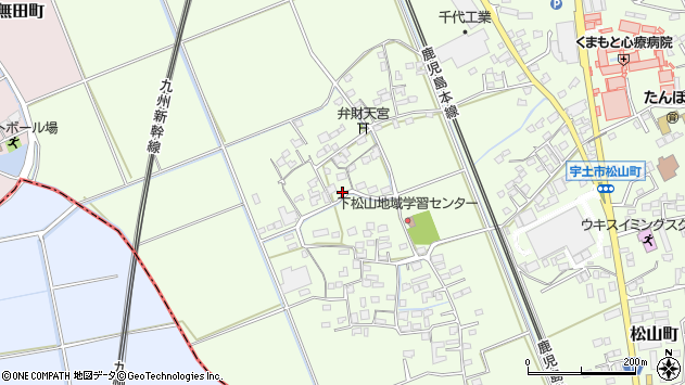 〒869-0416 熊本県宇土市松山町の地図