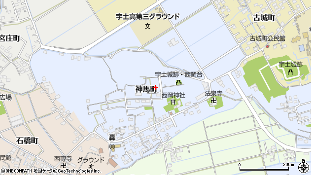 〒869-0424 熊本県宇土市神馬町の地図