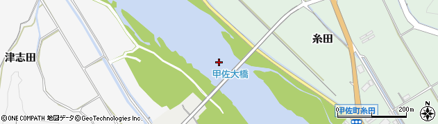 甲佐大橋周辺の地図