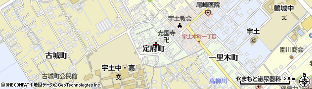 熊本県宇土市定府町周辺の地図