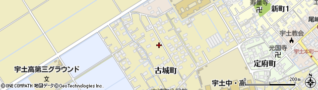 熊本県宇土市古城町周辺の地図