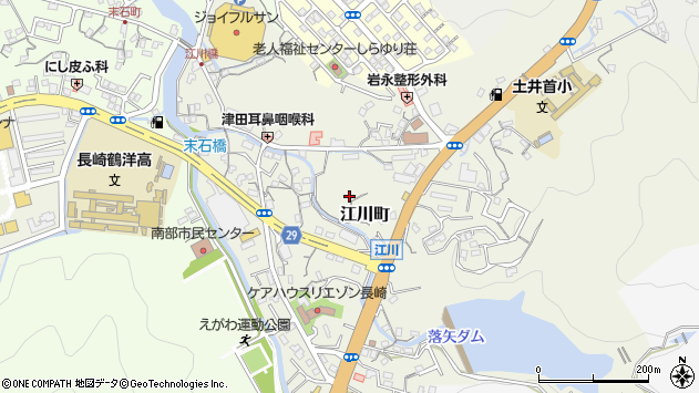 〒850-0992 長崎県長崎市江川町の地図