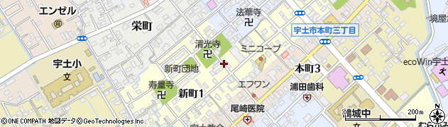 熊本県宇土市新町周辺の地図