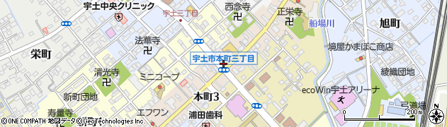 熊本県宇土市本町周辺の地図