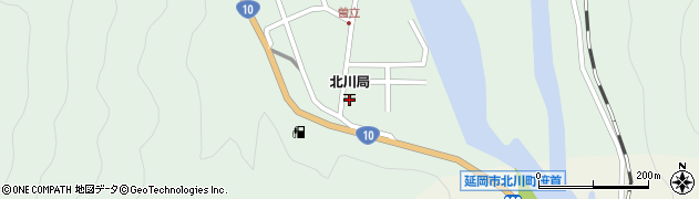 北川郵便局周辺の地図