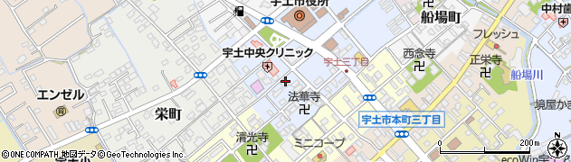 熊本県宇土市浦田町周辺の地図