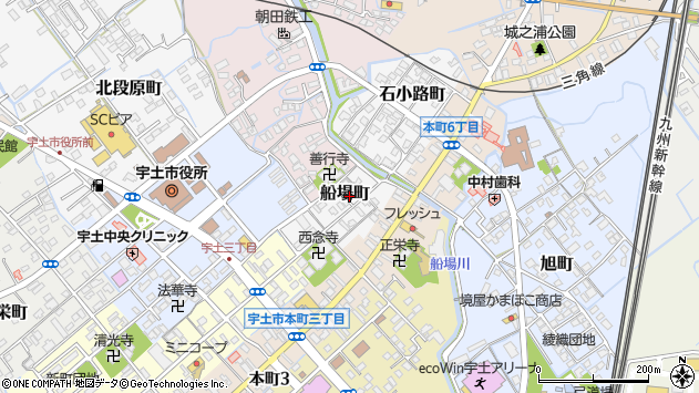 〒869-0443 熊本県宇土市船場町の地図