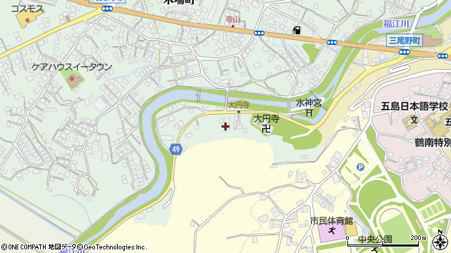 〒853-0066 長崎県五島市大円寺町の地図