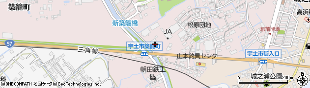 熊本県宇土市築籠町115周辺の地図