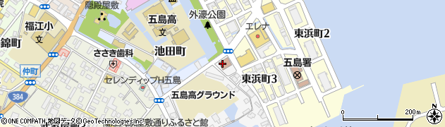 長崎地方検察庁　五島支部・五島区検察庁周辺の地図