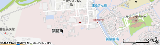 熊本県宇土市築籠町周辺の地図