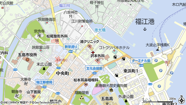 〒853-0001 長崎県五島市栄町の地図