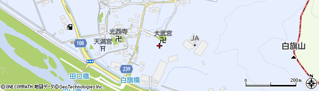 熊本県甲佐町（上益城郡）白旗周辺の地図