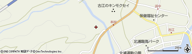 宮崎県延岡市北浦町古江周辺の地図