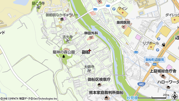 〒861-3207 熊本県上益城郡御船町御船の地図