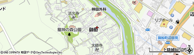 熊本県御船町（上益城郡）御船周辺の地図