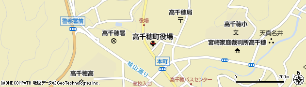 宮崎県西臼杵郡高千穂町周辺の地図