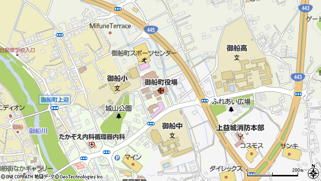 〒861-3200 熊本県上益城郡御船町（以下に掲載がない場合）の地図