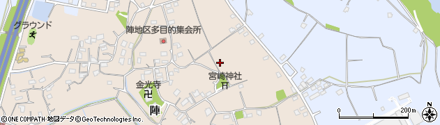 熊本県御船町（上益城郡）陣周辺の地図