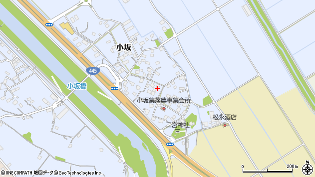 〒861-3202 熊本県上益城郡御船町小坂の地図