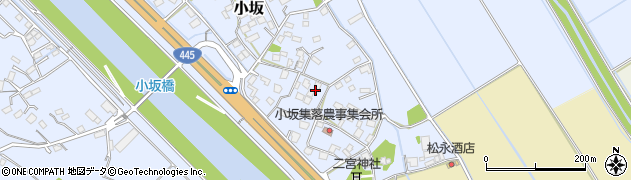 熊本県御船町（上益城郡）小坂周辺の地図