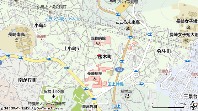 〒850-0835 長崎県長崎市桜木町の地図