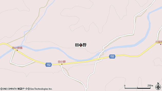 〒861-3452 熊本県上益城郡山都町田小野の地図