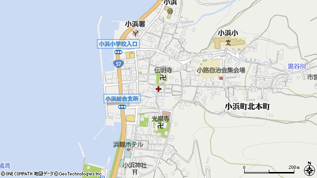 〒854-0514 長崎県雲仙市小浜町北本町の地図