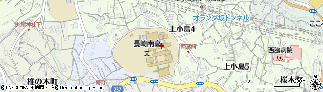 長崎県立長崎南高等学校　職員室周辺の地図