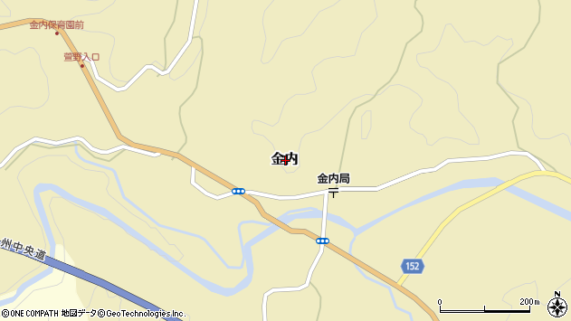 〒861-3451 熊本県上益城郡山都町金内の地図
